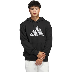 adidas Men’s Big Logo Graphic Hoodie(Black/White)