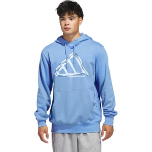 adidas Men’s Big Logo Graphic Hoodie(Blue Fusion/White)