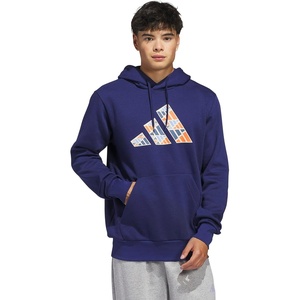 adidas Men’s Big Logo Graphic Hoodie(Dark Blue)