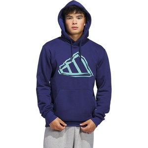adidas Men’s Big Logo Graphic Hoodie(Dark Blue/Green)