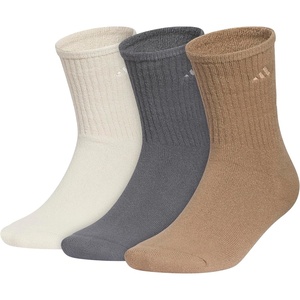 adidas Men’s Cushioned Comfort Crew Socks (3 Pairs) Super Soft & Cozy(Crystal Linen Beige/Grey Five/Khaki Six/2)