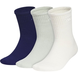 adidas Men’s Cushioned Comfort Crew Socks (3 Pairs) Super Soft & Cozy(Dark Blue/Halo Green/Wonder White/2)
