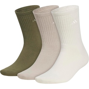 adidas Men’s Cushioned Comfort Crew Socks (3 Pairs) Super Soft & Cozy(Olive Strata Green/Wonder Beige/Wonder White)
