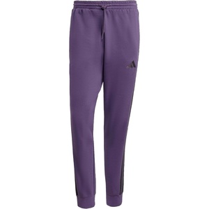 adidas Men’s Essentials 3-Stripes Fleece Pants(Aurora Plum/Black)
