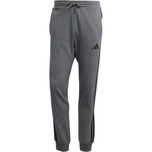 adidas Men’s Essentials 3-Stripes Fleece Pants(Dark Grey Heather/Black)