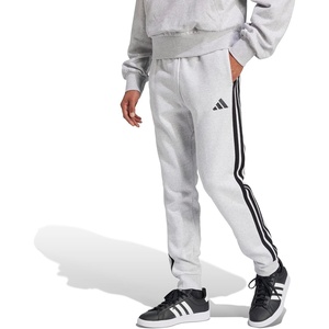 adidas Men’s Essentials 3-Stripes Fleece Pants(Light Grey Heather/Black)