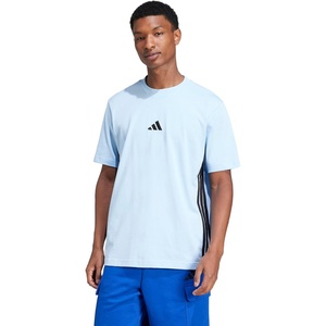 adidas Men’s Essentials 3-Stripes Single Jersey T-Shirt(Blue/Black)