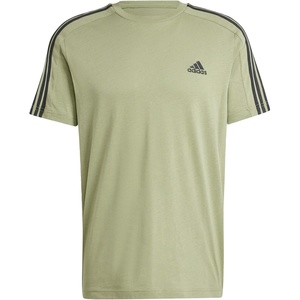 adidas Men’s Essentials 3-Stripes Single Jersey T-Shirt(Tent Green)