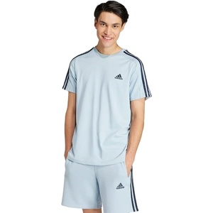 adidas Men’s Essentials 3-Stripes Single Jersey T-Shirt(Wonder Blue)