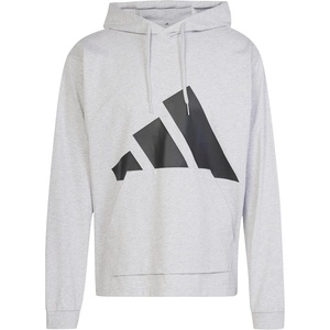 adidas Men’s Essentials Big Logo Single Jersey Hoodie(Light Grey Heather/Black)
