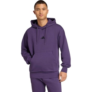 adidas Men’s Essentials Feel Cozy Fleece Hoodie Sweatshirt(Aurora Plum/Black)