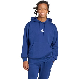adidas Men’s Essentials Feel Cozy Fleece Hoodie Sweatshirt(Dark Blue/White)