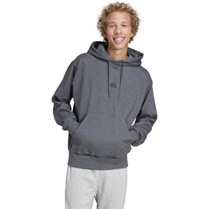 adidas Men’s Essentials Feel Cozy Fleece Hoodie Sweatshirt(Dark Grey Heather/Black)