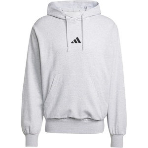 adidas Men’s Essentials Feel Cozy Fleece Hoodie Sweatshirt(Light Grey Heather/Black)