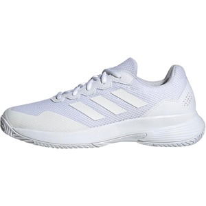 adidas Men’s Gamecourt 2 Tennis Shoes(White/White/Matte Silver)