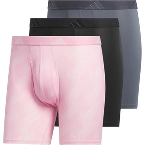 adidas Men’s Microfiber Boxer Briefs (3-Pack or 5-Pack) Performance Stretch Moisture-Wicking Underwear(Adi Summit Clear Pink-true Pink/Black/Onix Grey)