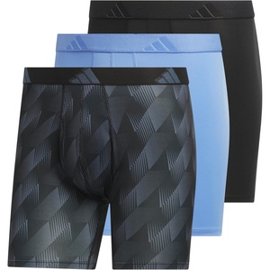 adidas Men’s Microfiber Boxer Briefs (3-Pack or 5-Pack) Performance Stretch Moisture-Wicking Underwear(Adi Summit Onix-black/Blue Fusion/Black)