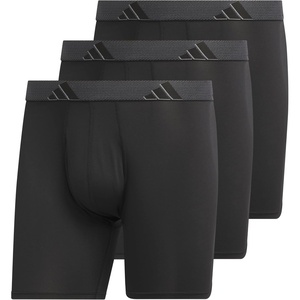 adidas Men’s Microfiber Boxer Briefs (3-Pack or 5-Pack) Performance Stretch Moisture-Wicking Underwear(Black/Onix Grey/Black)