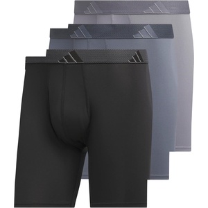 adidas Men’s Microfiber Boxer Briefs (3-Pack or 5-Pack) Performance Stretch Moisture-Wicking Underwear(Black/Onix Grey/Grey)