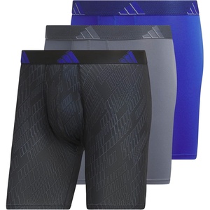 adidas Men’s Microfiber Boxer Briefs (3-Pack or 5-Pack) Performance Stretch Moisture-Wicking Underwear(Ghost Black-onix/Onix Grey/Semi Lucid Blue)