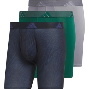 adidas Men’s Microfiber Boxer Briefs (3-Pack or 5-Pack) Performance Stretch Moisture-Wicking Underwear(Ghost Legend Ink-tech Indigo/Collegiate Green/Grey)