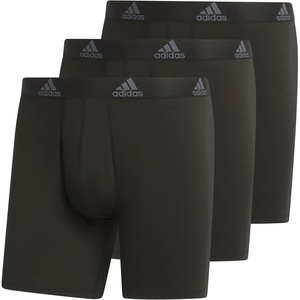 adidas Men’s Performance Stretch Cotton Boxer Briefs, Men’s Underwear Boxer Brief, Soft Stretch, Superior Comfort, 3-Pack(Black/Onix Grey)
