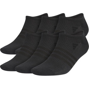 adidas Men’s Superlite No Show Socks (6 Pairs) Lightweight & Breathable(Black/Night Grey/3)