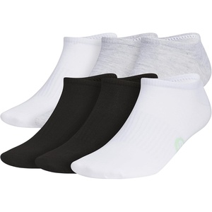 adidas Men’s Superlite No Show Socks (6 Pairs) Lightweight & Breathable(Classic/Cool Light Heather/White/Semi Green Spark)