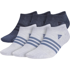 adidas Men’s Superlite No Show Socks (6 Pairs) Lightweight & Breathable(Preloved Ink Blue/Legend Ink Blue/Cool Light Heather/3)