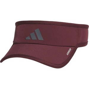 adidas Men’s Superlite Visor – Lightweight Moisture-Wicking Running Hat(Aurora Ruby Red/Onix Grey/3)