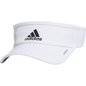adidas Men’s Superlite Visor – Lightweight Moisture-Wicking Running Hat(White/Black Reflective/2)