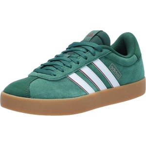adidas Men’s VL Court 3.0 Sneakers(Dark Green/White/Collegiate Burgundy)