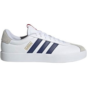 adidas Men’s VL Court 3.0 Sneakers(White/Dark Blue/Better Scarlet)