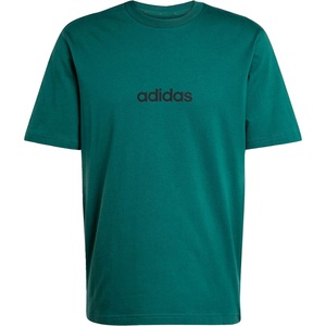 adidas Originals Men’s Essentials Linear Single Jersey T-Shirt(Collegiate Green/Black)