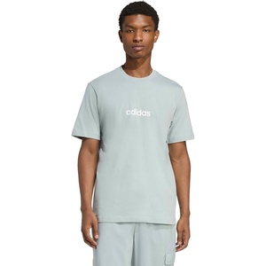 adidas Originals Men’s Essentials Linear Single Jersey T-Shirt(Wonder Sage/White)