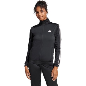 adidas Originals Women’s Tricot 3-Stripes Track Top Sweatshirt(Black/Clear Pink)