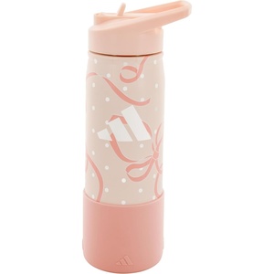 adidas Stainless Steel Metal Water Bottle 20 oz (600 mL) Straw Lid(Pink Tint/White/Semi Frozen Turbo Pink/2)