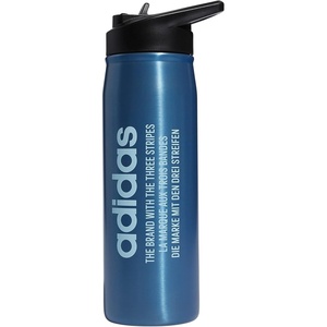 adidas Stainless Steel Metal Water Bottle 20 oz (600 mL) Straw Lid(Pulse Blue/Black/Almost Blue)