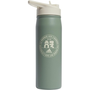 adidas Stainless Steel Metal Water Bottle 20 oz (600 mL) Straw Lid(Silver Green/Alumina Beige)