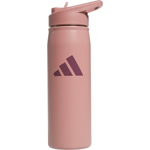 adidas Stainless Steel Metal Water Bottle 20 oz (600 mL) Straw Lid(Warm Clay Pink/Quiet Crimson Purple)