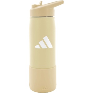 adidas Stainless Steel Metal Water Bottle 20 oz (600 mL) Straw Lid(Warm Vanilla Yellow/Crystal Sand Beige/White/2)