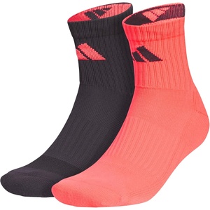 adidas Unisex Pure Training High Quarter Socks (2 Pairs) Gym & Workout(Aurora Black/Turbo Pink)