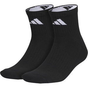 adidas Unisex Pure Training High Quarter Socks (2 Pairs) Gym & Workout(Black/White/Onix Grey)
