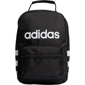 adidas Unisex Santiago Lunch Bag Cooler for Women and Men, Insulated Food Container Box with Mesh Pocket(Black/White/1.0)