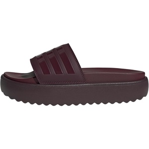 adidas Women’s Adilette Platform Slide Sandals(Maroon/Maroon/Shadow Red)