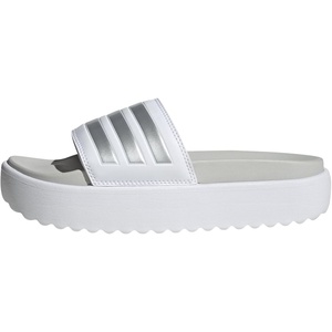adidas Women’s Adilette Platform Slide Sandals(White/Zero Metallic/Grey)