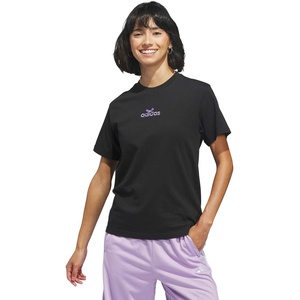 adidas Women’s Bow on Linear Logo Graphic T-Shirt(Black)