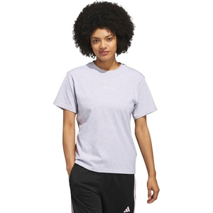 adidas Women’s Bow on Linear Logo Graphic T-Shirt(Light Grey Heather)