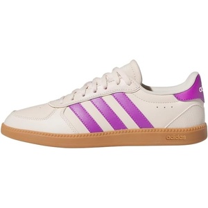 adidas Women’s Breaknet Sleek Sneakers(Halo Ivory Purple Burst Wonder White)