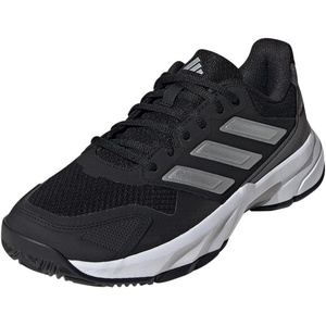 adidas Womens Courtjam Control 3 Tennis Sneakers Shoes – White(Black/Silver Metallic/Grey)